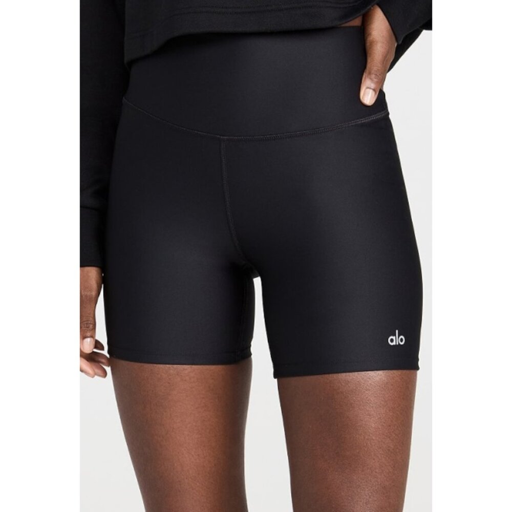 Alo High-Waist Airlift Biker Shorts Black Hi-Rise Waisted Bermuda Long Bike XS